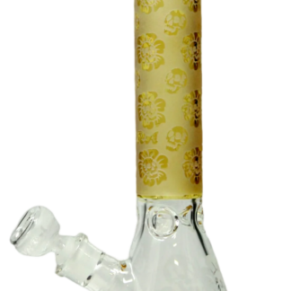 14” 7mm Deep Engraved Forst Skull Beaker – Yellow
