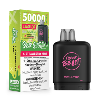 Level X Flavour Beast Sour Gushin’ G2 Ultra 50K Pod – S. Strawberry Kiwi