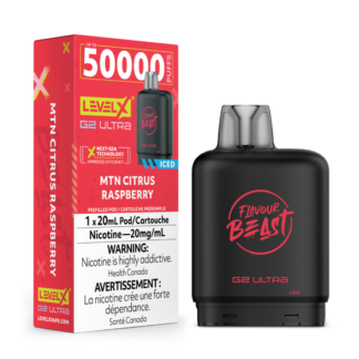 Level X Flavour Beast G2 Ultra 50K Pod – MTN Citrus Raspberry Iced