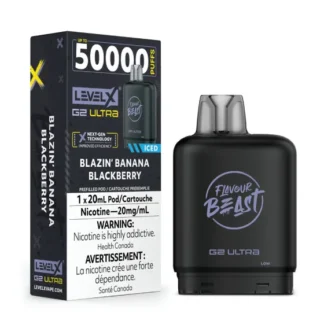 Level X Flavour Beast G2 Ultra 50K Pod – Blazin’ Banana Blackberry Iced