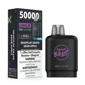 Level X Flavour Beast G2 Ultra 50K Pod – Grapplin’ Grape Sour Apple Iced