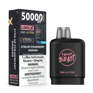 Level X Flavour Beast G2 Ultra 50K Pod – STR8 UP Strawberry Banana Iced
