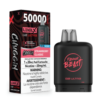 Level X Flavour Beast Chuggin’ G2 Ultra 50K Pod – Strawberry Classic Iced