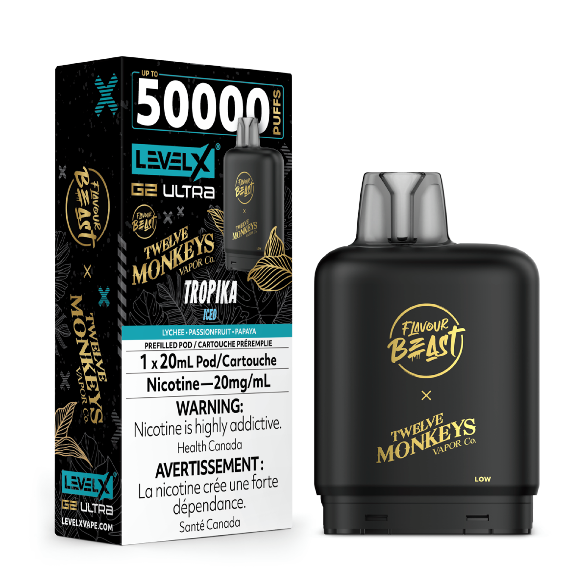 Level X Flavour Beast Twelve Monkeys G2 Ultra 50K Pod – Tropika Iced